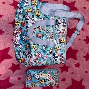 Tokidoki Kids Colorful Backpack and Wallet Set